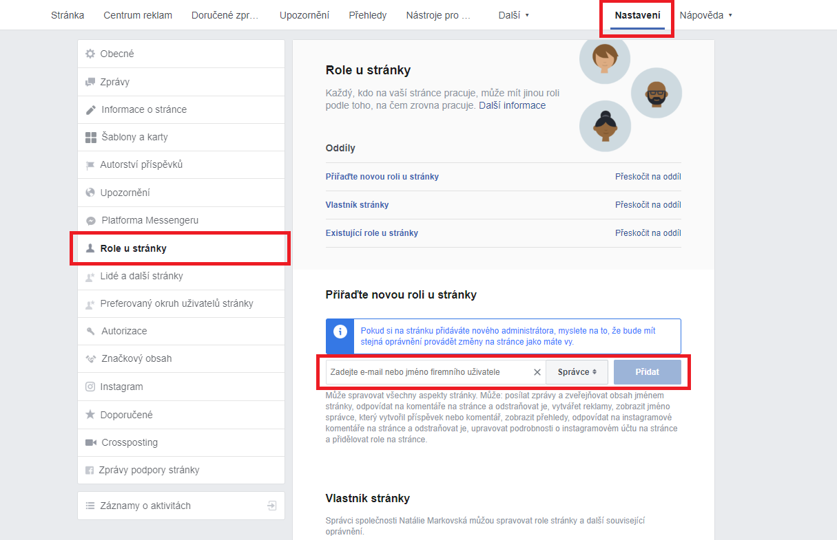 Jak přidat správcovství k facebookovému profilu